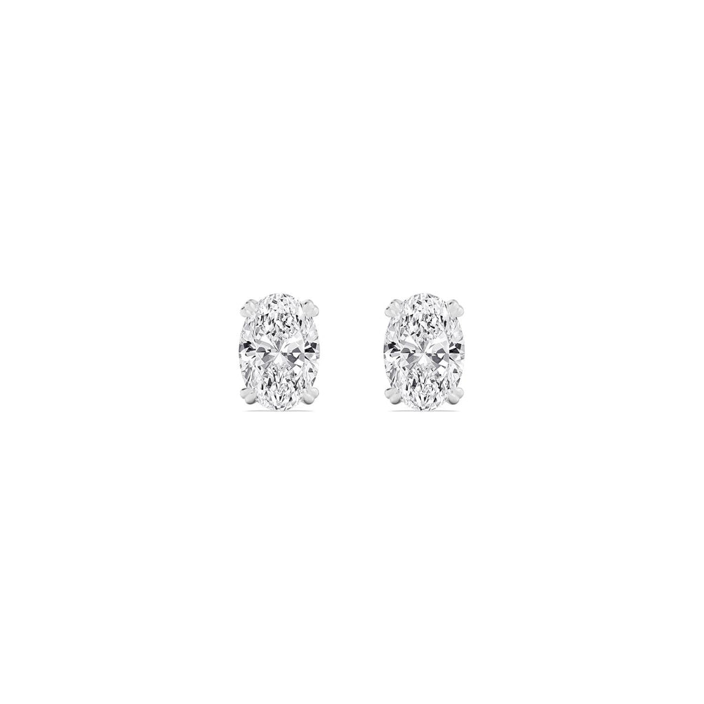 Oval Lab Diamond Earrings - white gold product image 1