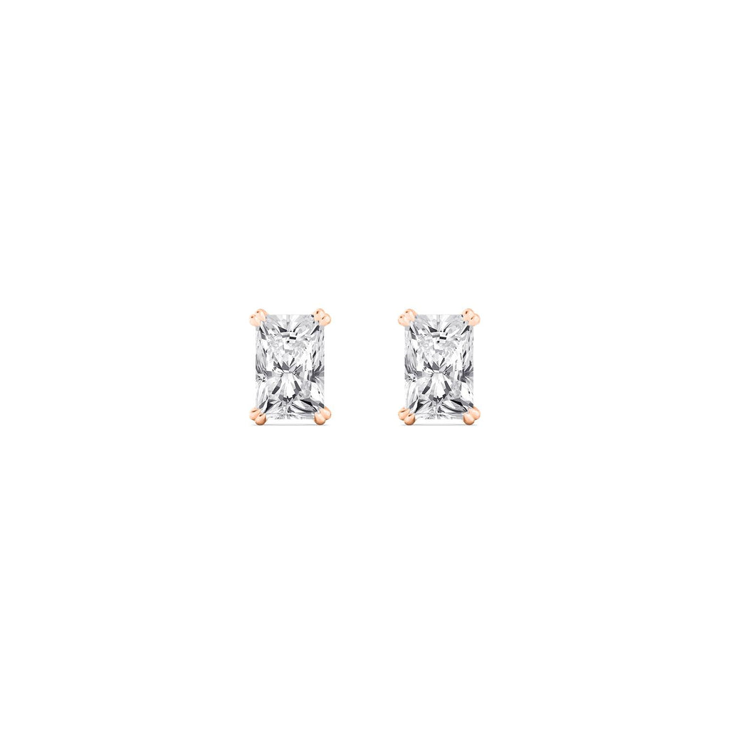 Radiant Lab Diamond Earrings - rose gold product image 1