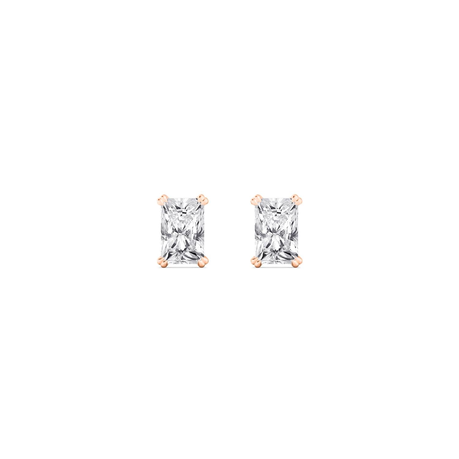 Radiant Lab Diamond Earrings - rose gold product image 1