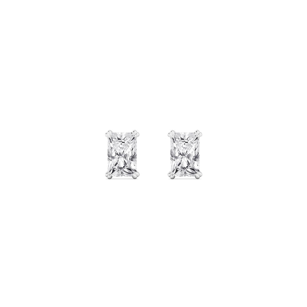 Radiant Lab Diamond Earrings - white gold product image 1
