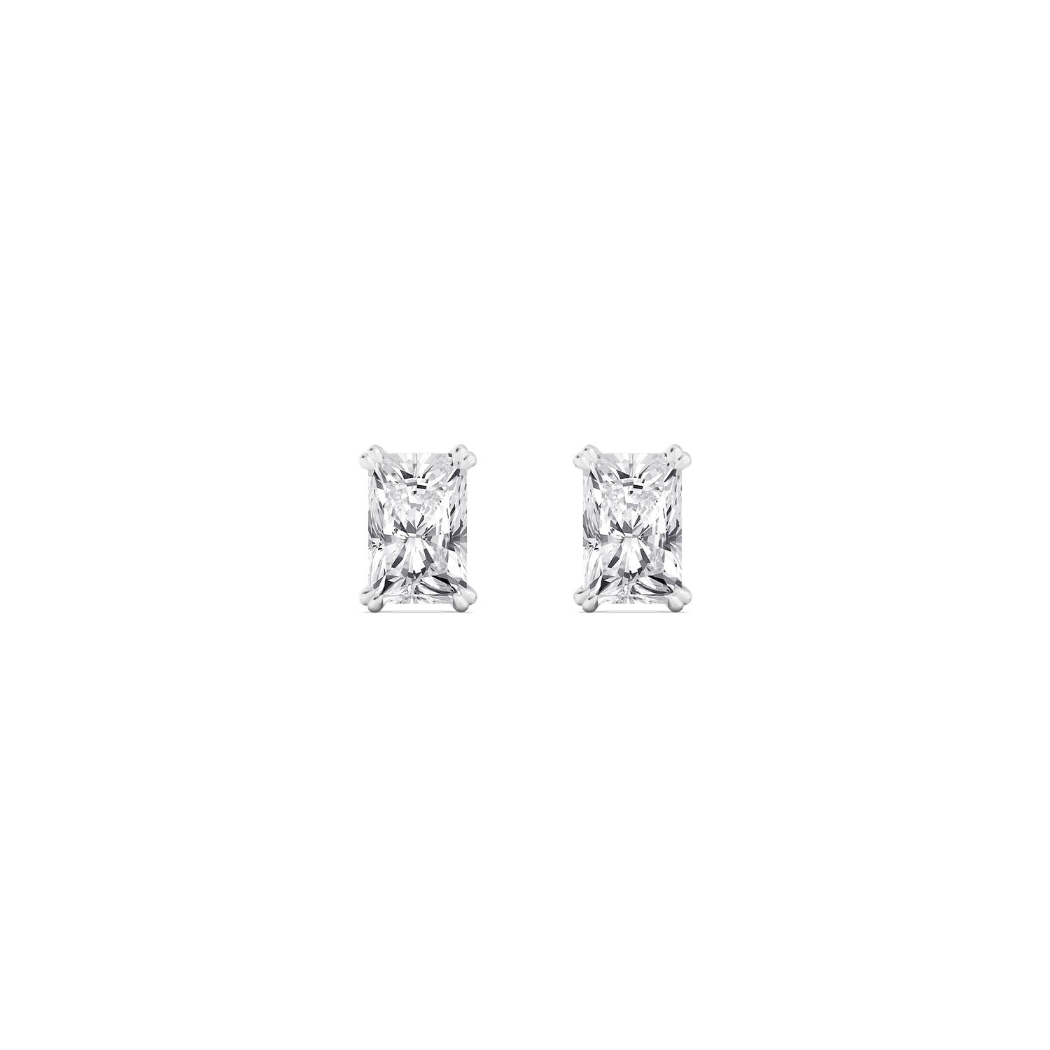 Radiant Lab Diamond Earrings - white gold product image 1