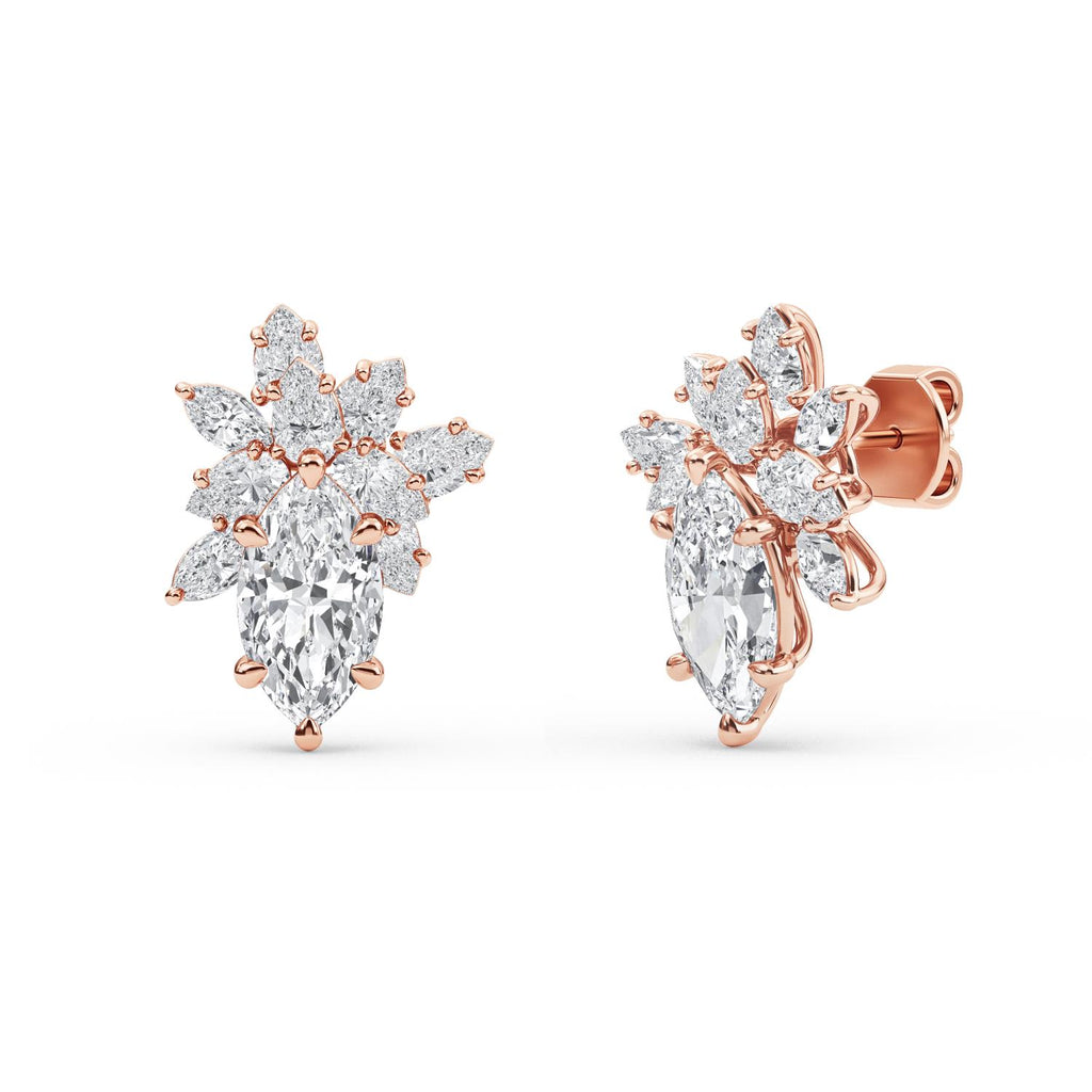 Verona clusters - rose gold - side/angle view