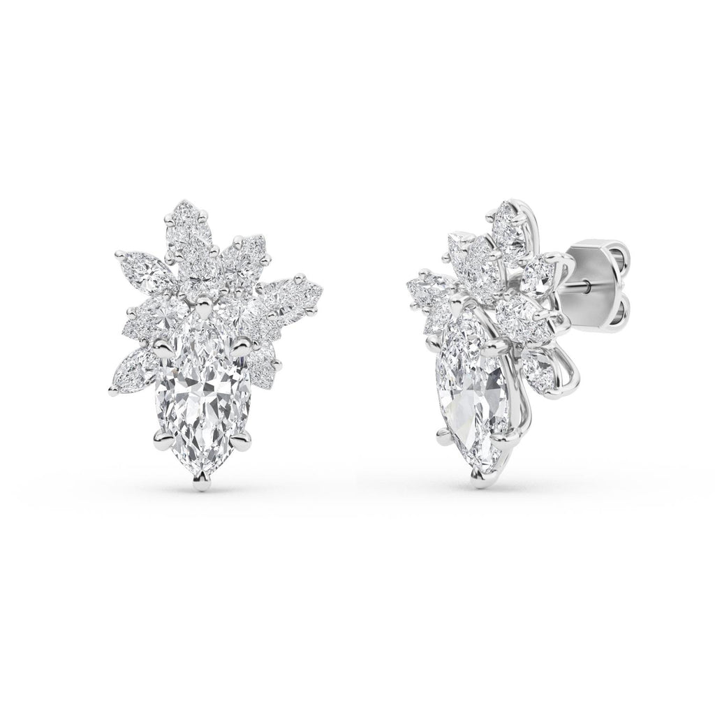 Verona clusters - white gold - side/angle view