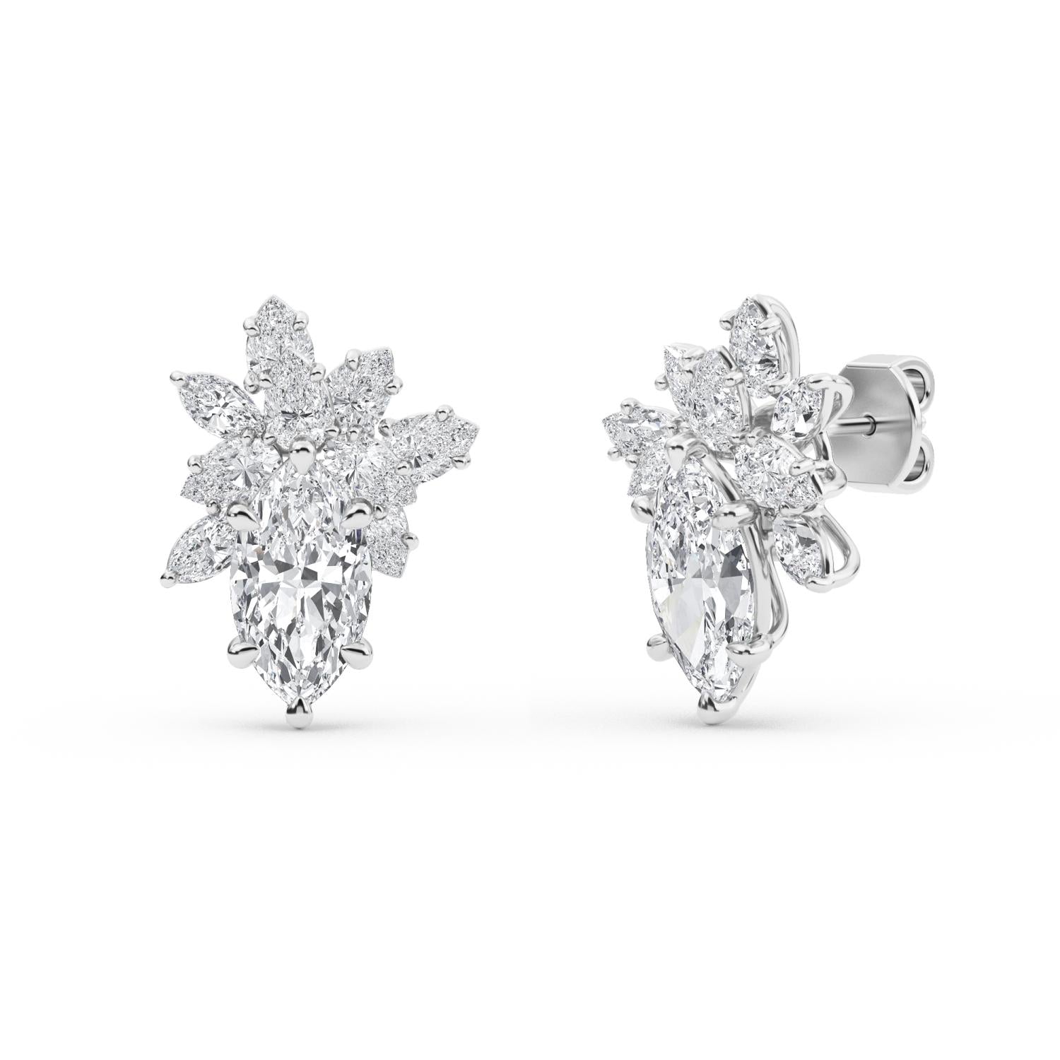 Verona clusters - white gold - side/angle view