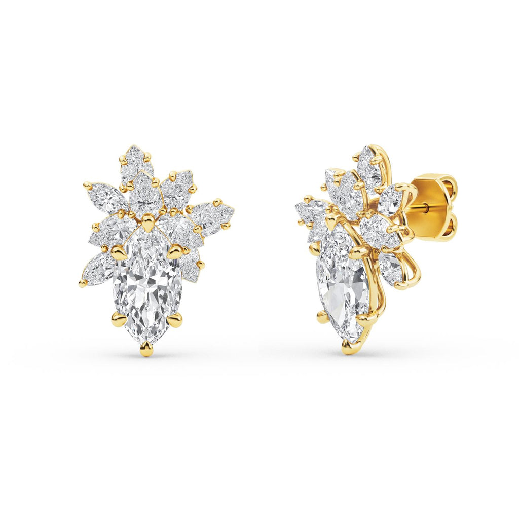 Verona clusters - yellow gold - side/angle view