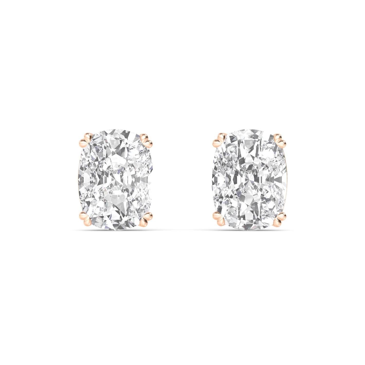 Cushion Diamond Earrings - rose gold product image 1