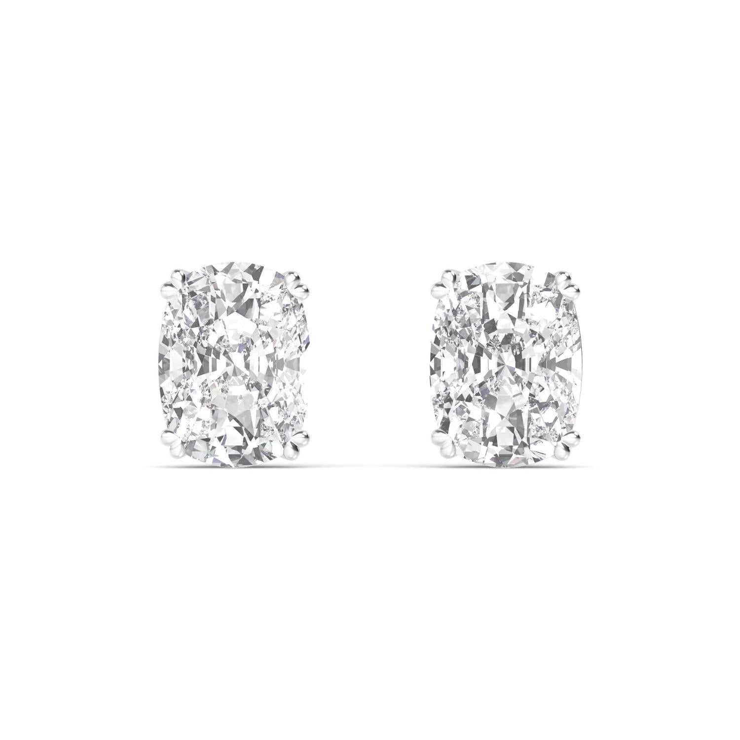 Cushion Diamond Earrings - white gold product image 1