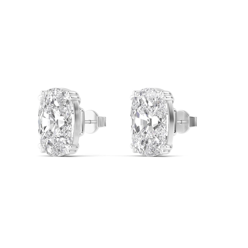 Cushion Diamond Earrings - white gold product image 4