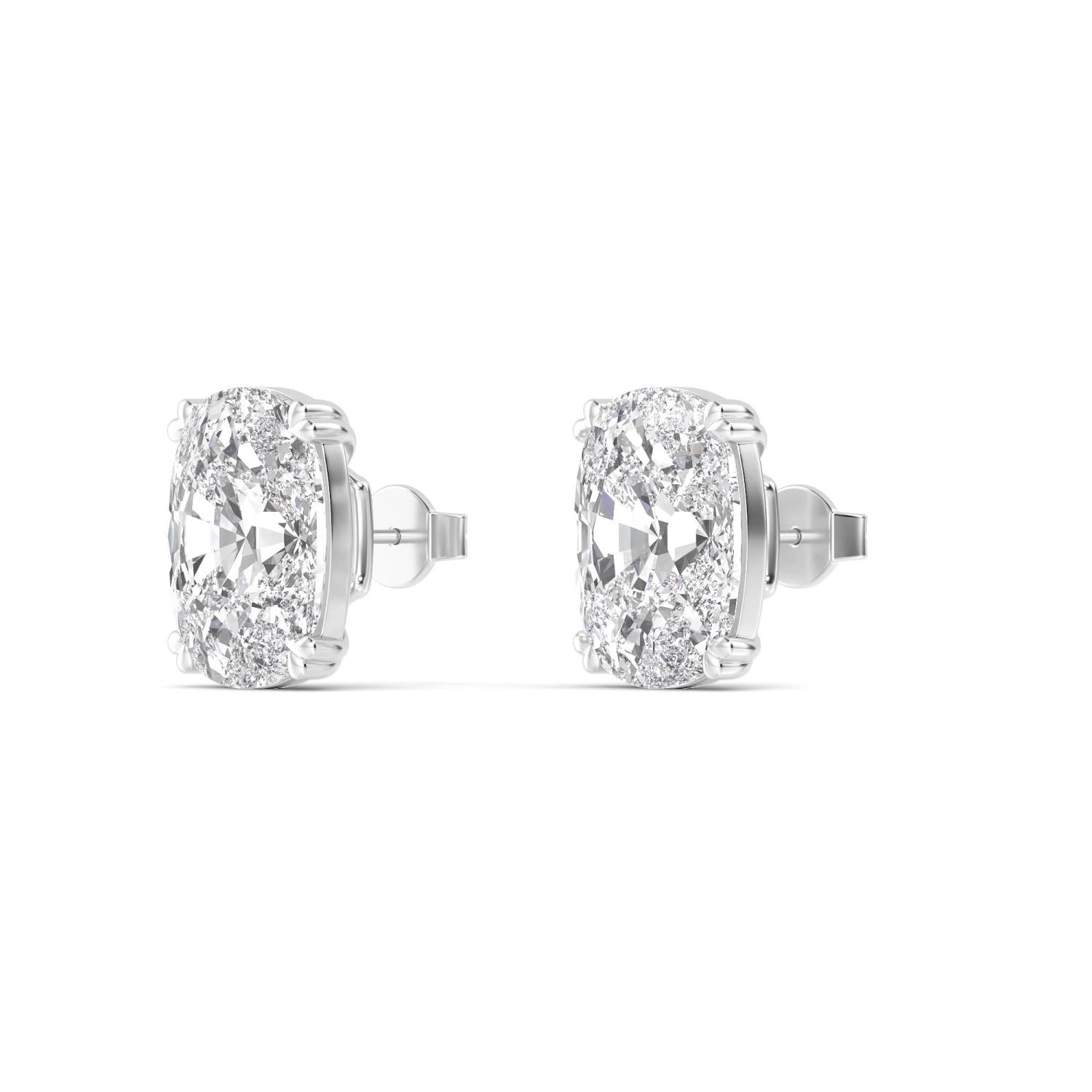 Cushion Diamond Earrings - white gold product image 4