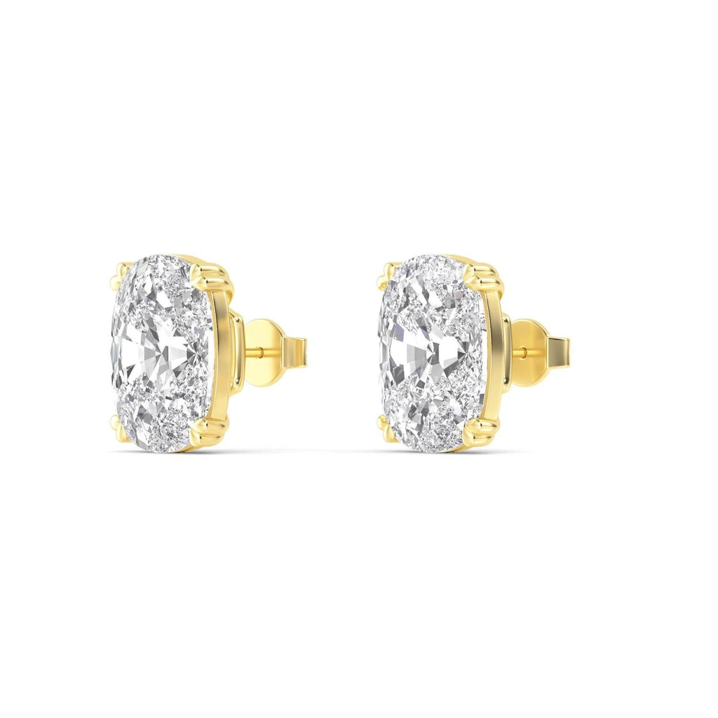 Cushion Diamond Earrings - yellow gold product image 4