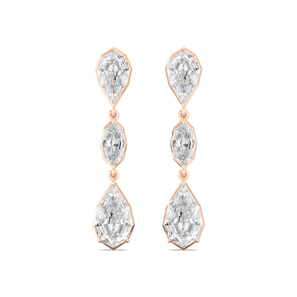 Oval Diamond Drop Earrings - rose gold product image 1