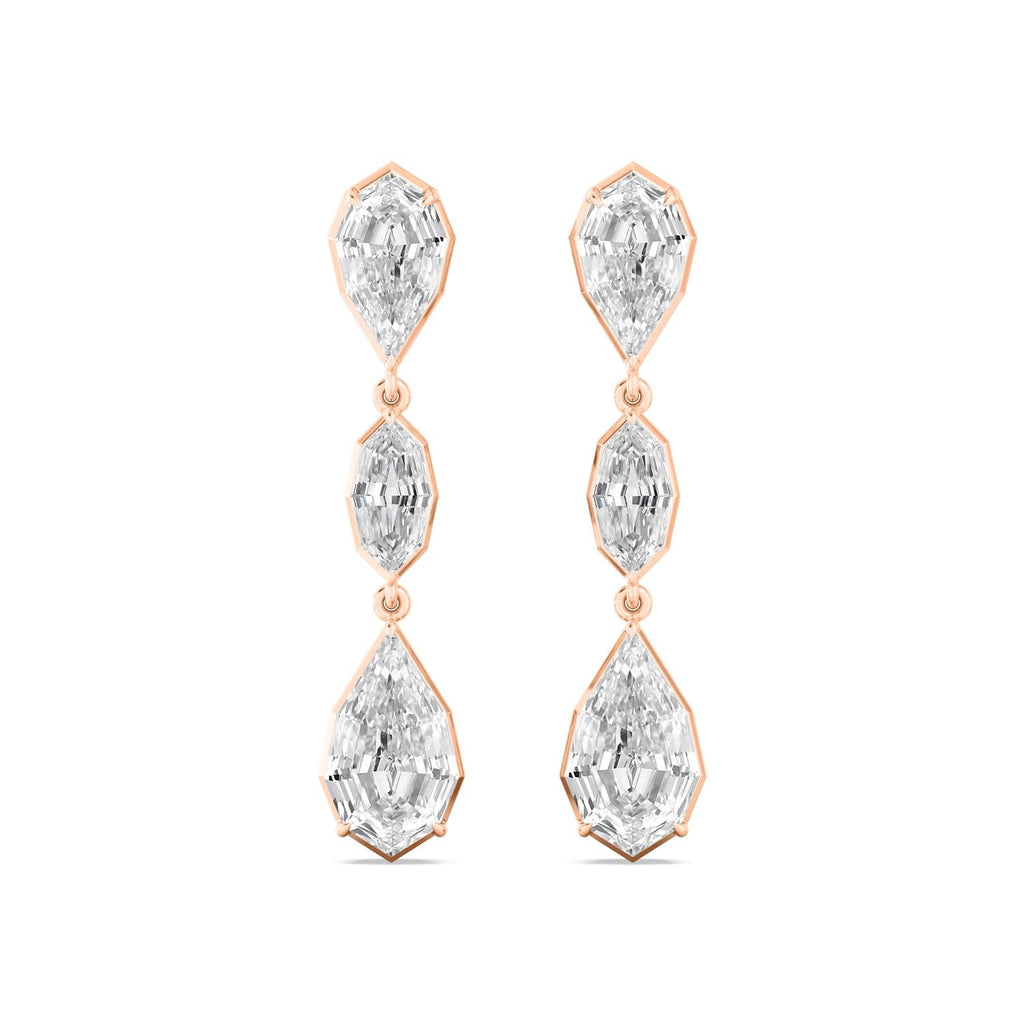 Step Cut Diamond Earrings - rose gold product image 1