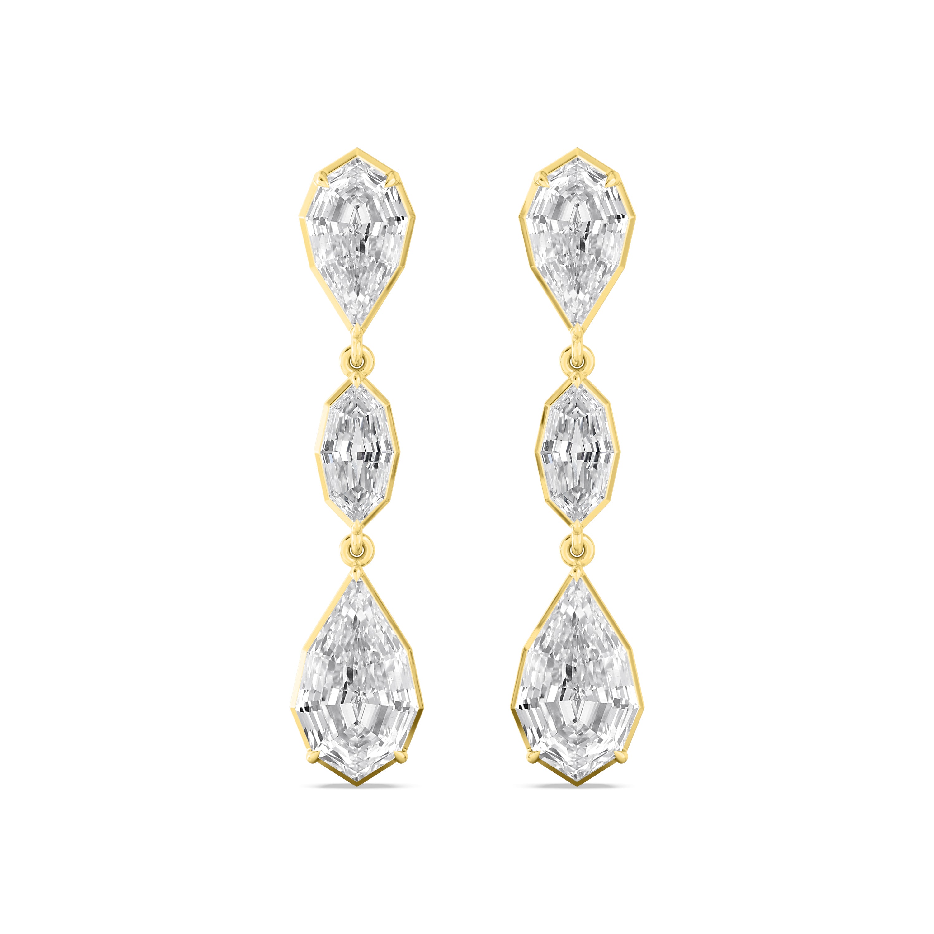 STEP CUT DIAMOND EARRINGS