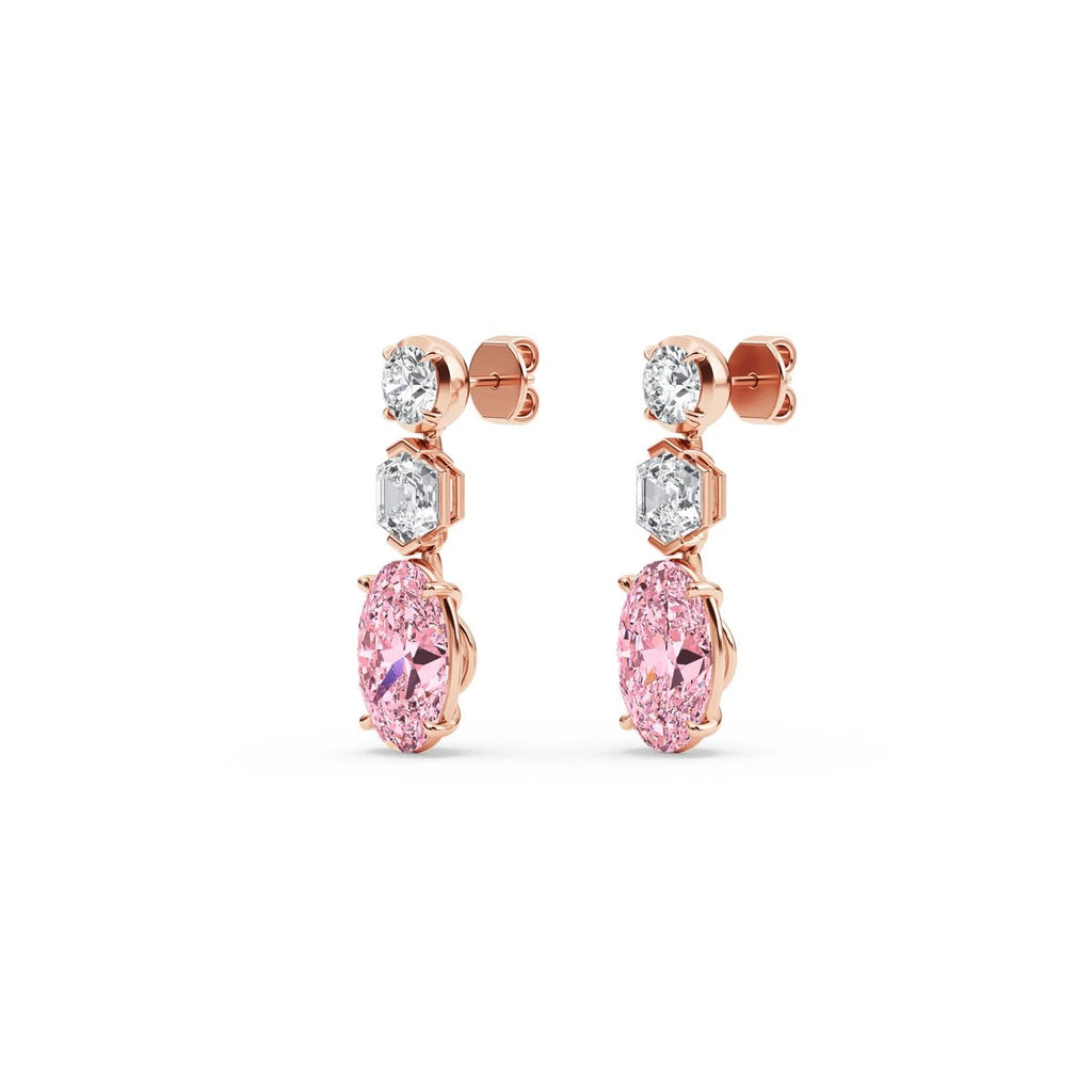 Scala Oval Drop Earrings - rose gold - detail view