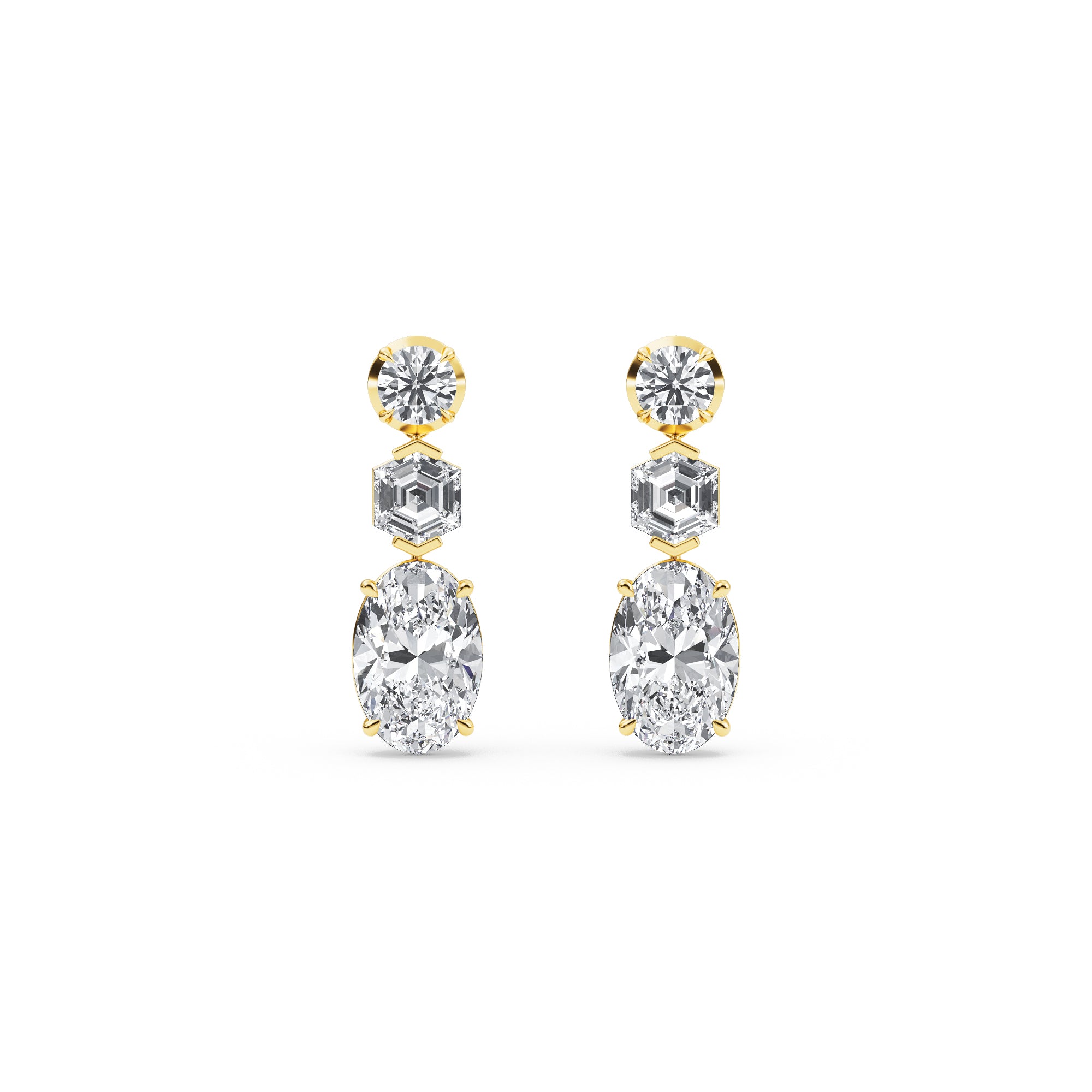OVAL DIAMOND DROP EARRINGS