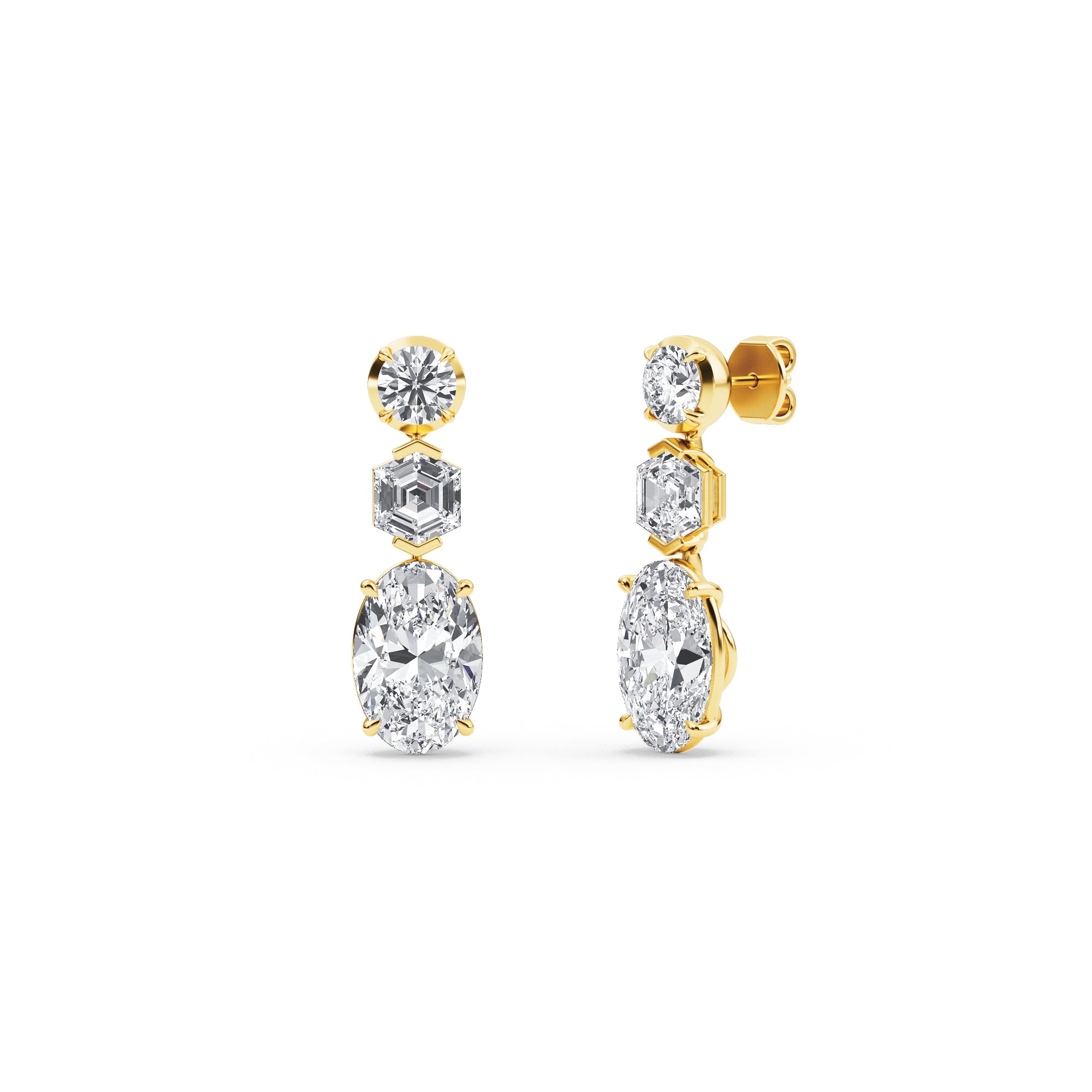 OVAL DIAMOND DROP EARRINGS