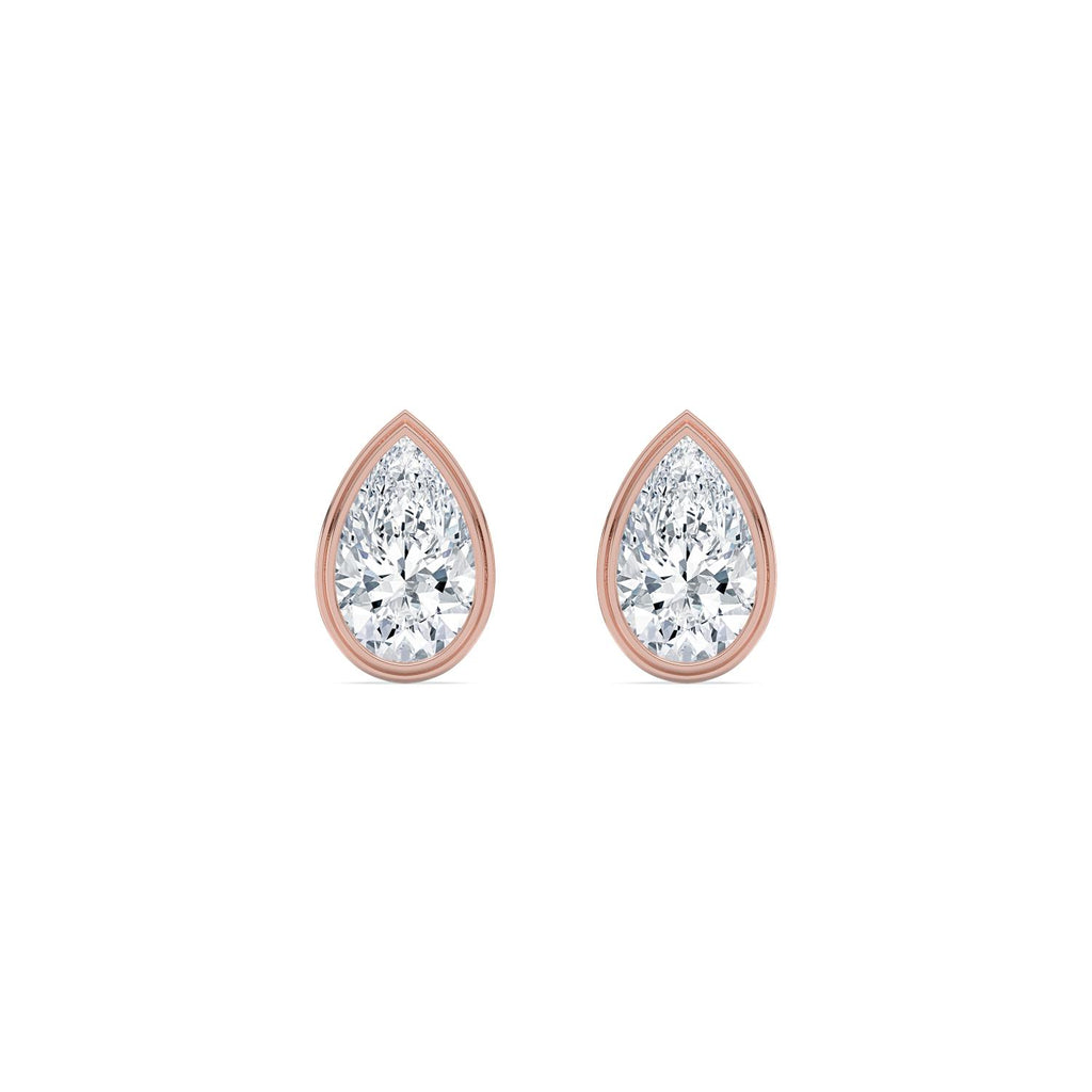 4.00ct Pear Lab Diamond Earrings - rose gold product image 1