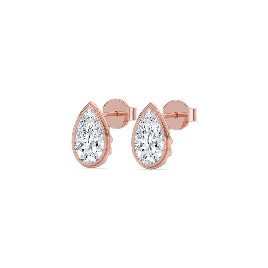 4.00ct Pear Lab Diamond Earrings in 9ct Gold - rose gold product image 4