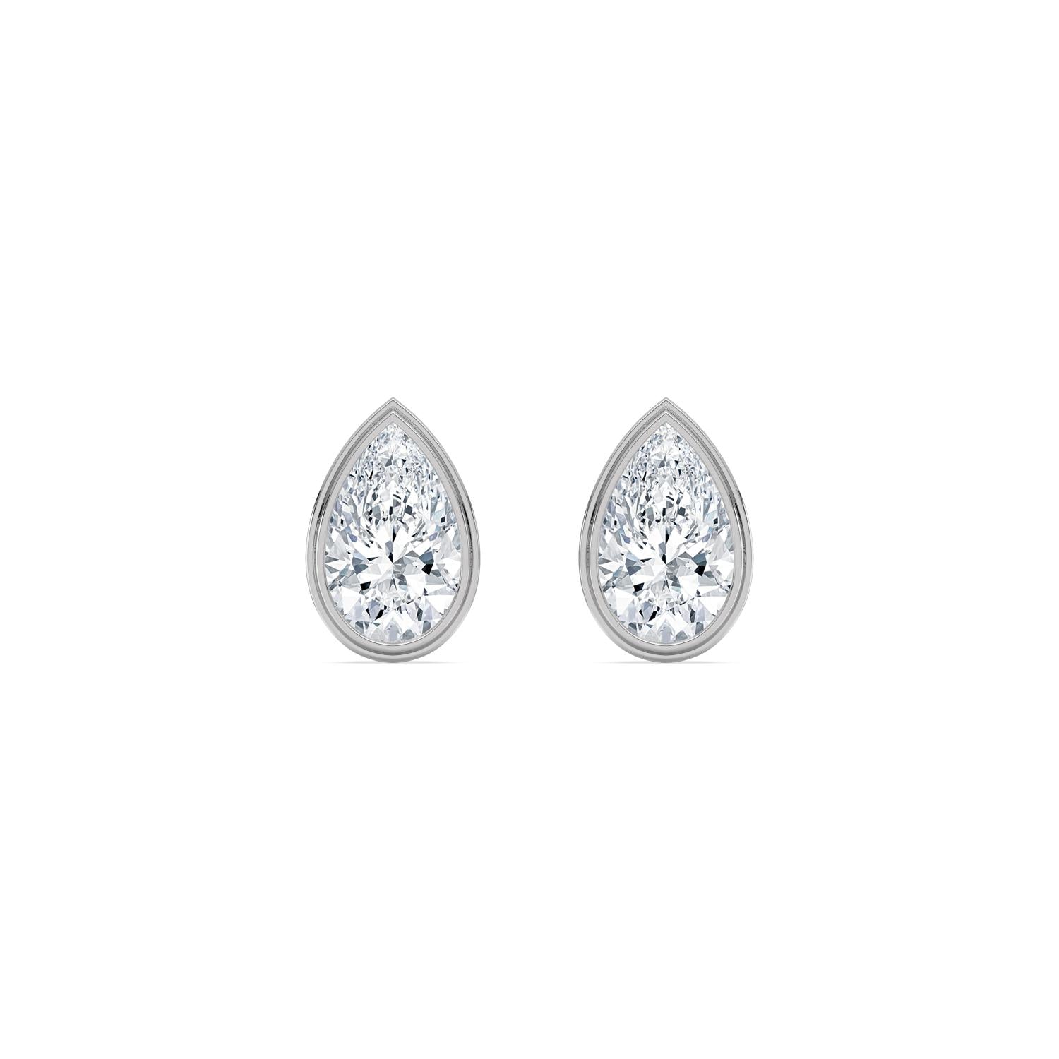 4.00ct Pear Lab Diamond Earrings - white gold product image 1