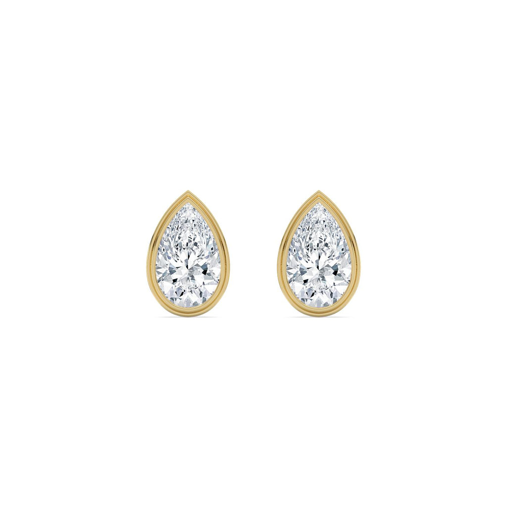 4.00ct Pear Lab Diamond Earrings in 9ct Yellow Gold - image 1