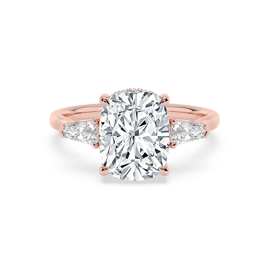 Celeste Hidden Halo Lab Diamond Engagement Ring - rose gold 3.52ct Cushion Hidden Halo Lab Diamond Engagement Ring product image 1