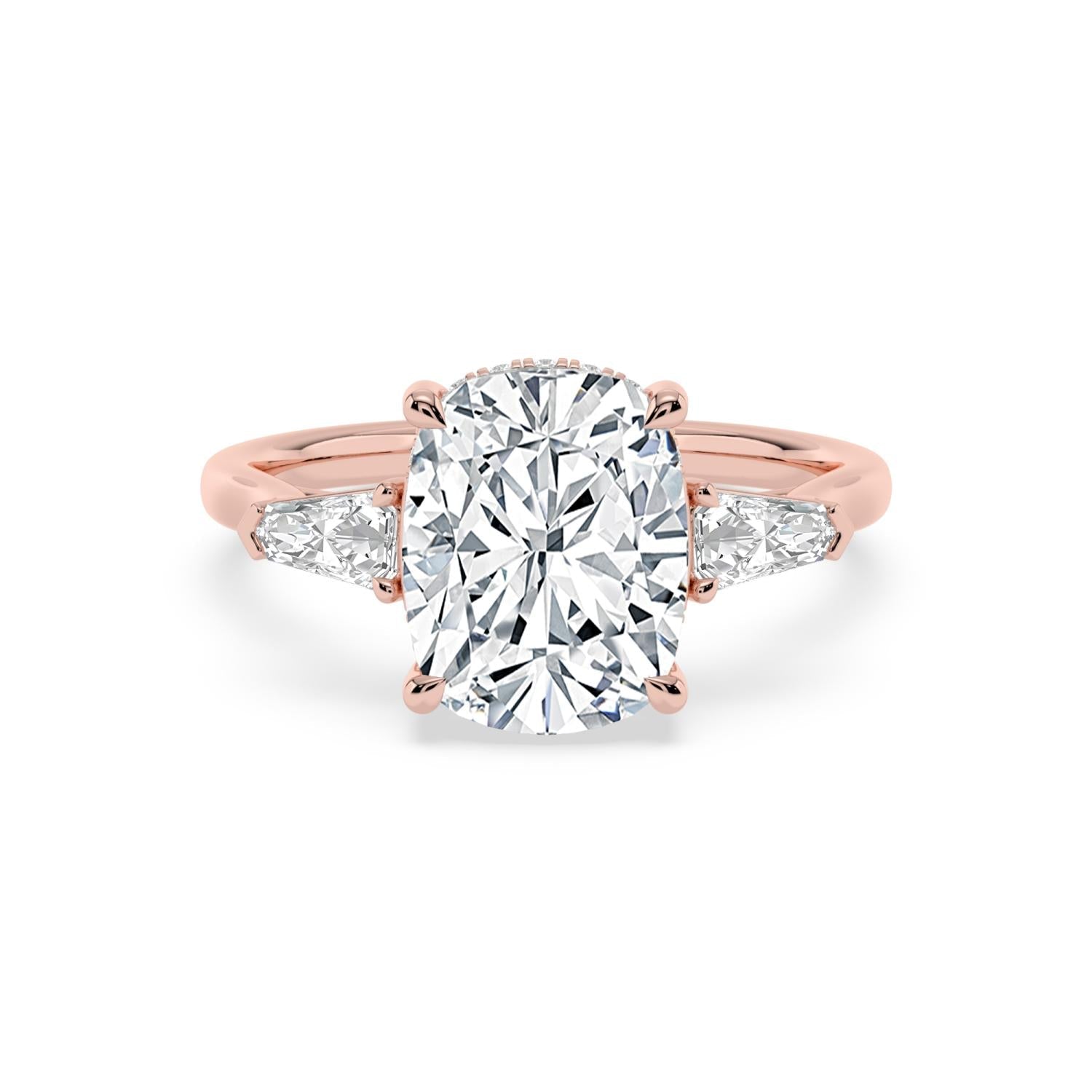 Celeste Hidden Halo Lab Diamond Engagement Ring - rose gold 3.52ct Cushion Hidden Halo Lab Diamond Engagement Ring product image 1