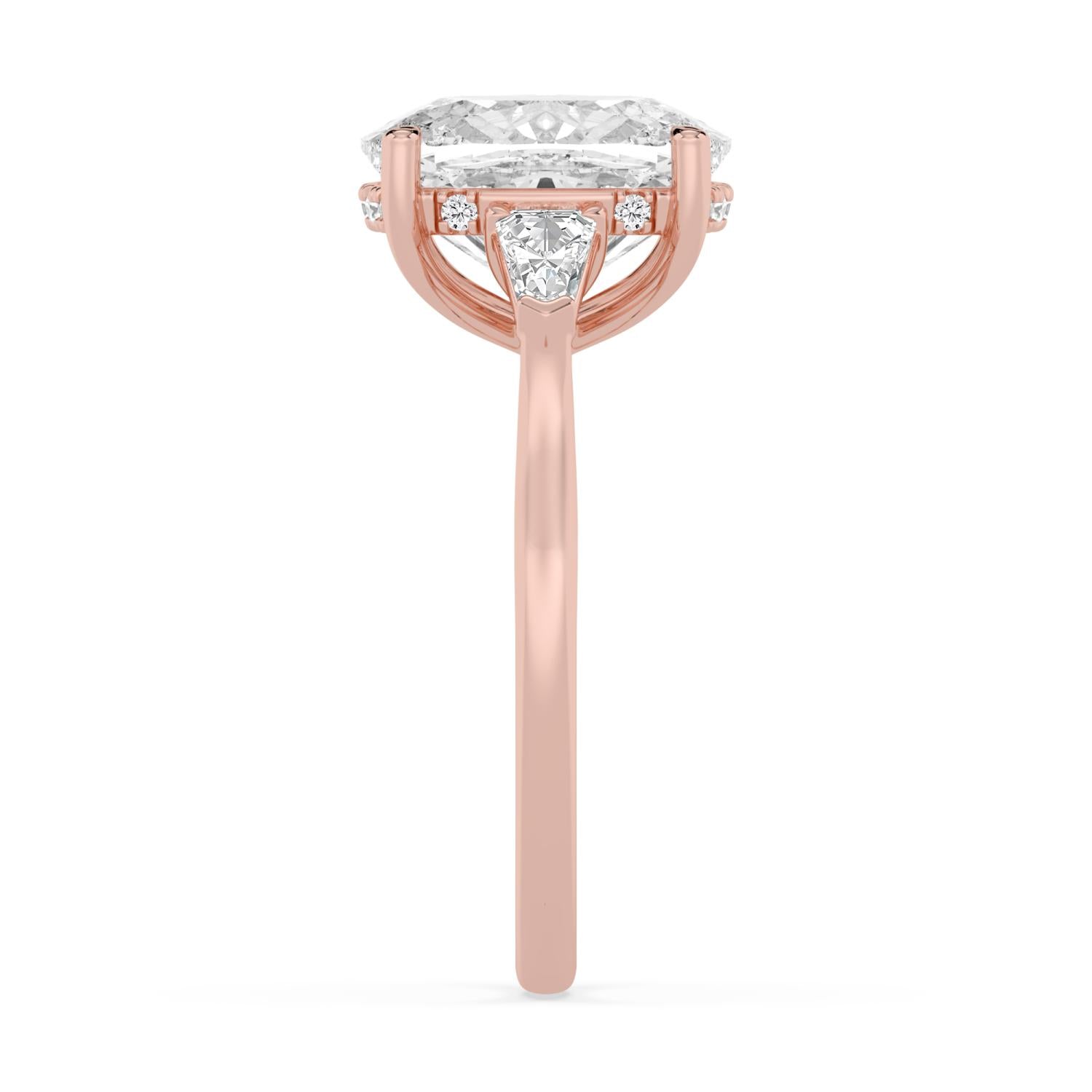Celeste Hidden Halo Lab Diamond Engagement Ring - rose gold 3.52ct Cushion Hidden Halo Lab Diamond Engagement Ring product image 4