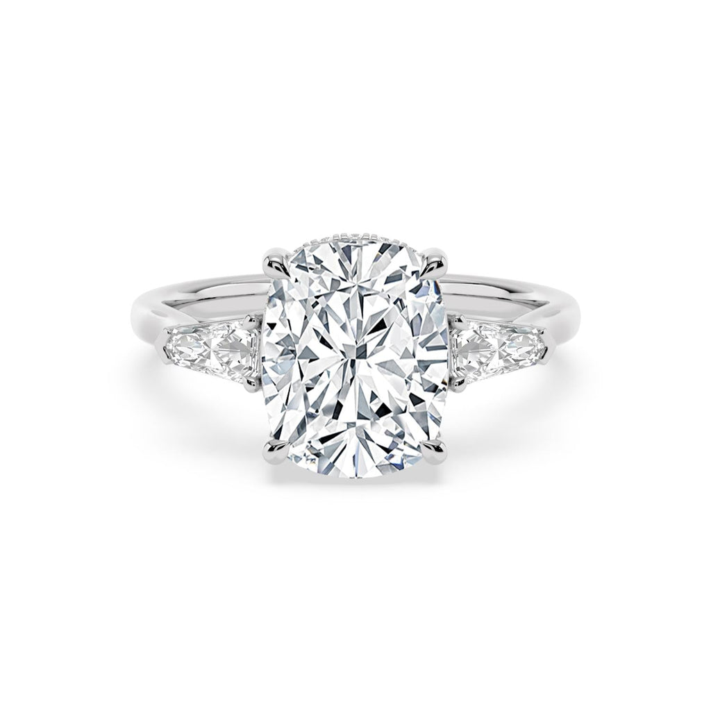 Celeste Hidden Halo Lab Diamond Engagement Ring - white gold 3.52ct Cushion Hidden Halo Lab Diamond Engagement Ring product image 1