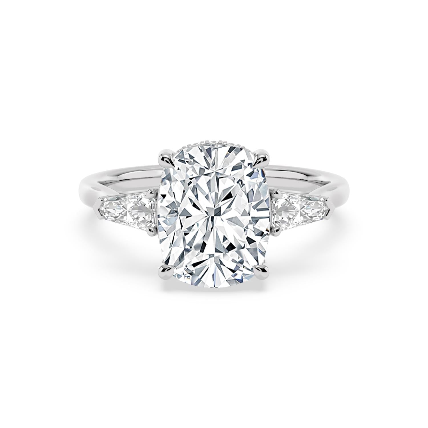 Celeste Hidden Halo Lab Diamond Engagement Ring - white gold 3.52ct Cushion Hidden Halo Lab Diamond Engagement Ring product image 1