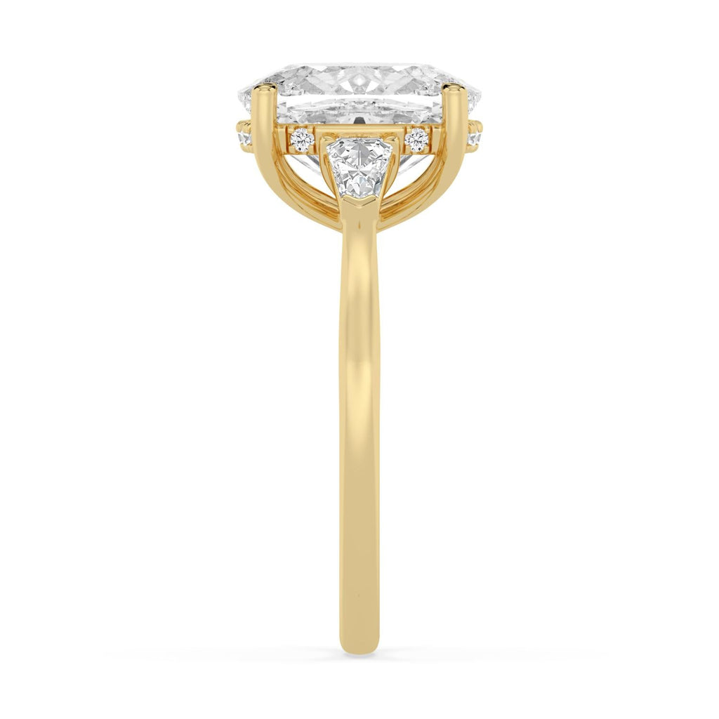 Celeste Hidden Halo Lab Diamond Engagement Ring - yellow gold 3.52ct Cushion Hidden Halo Lab Diamond Engagement Ring product image 4
