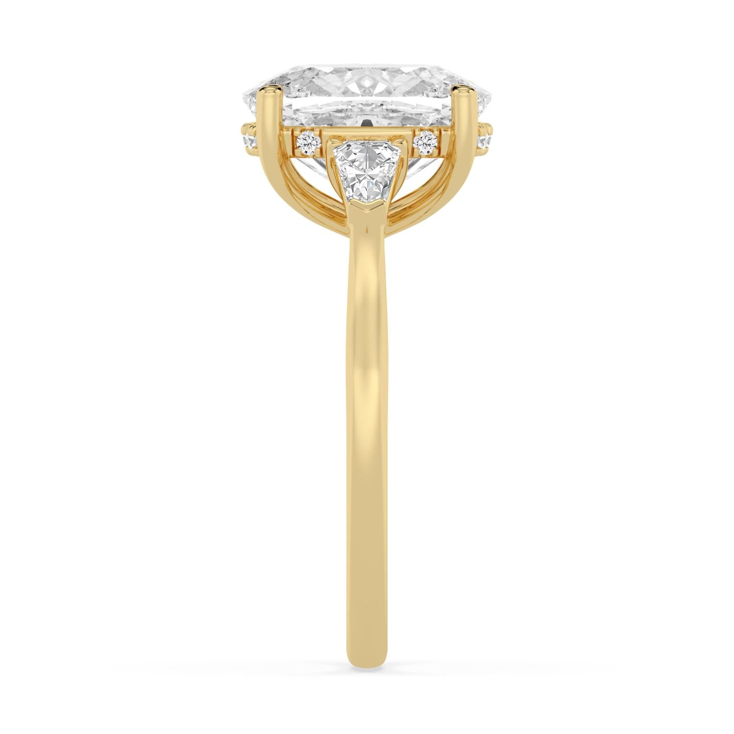 Celeste Hidden Halo Lab Diamond Engagement Ring - yellow gold 3.52ct Cushion Hidden Halo Lab Diamond Engagement Ring product image 4