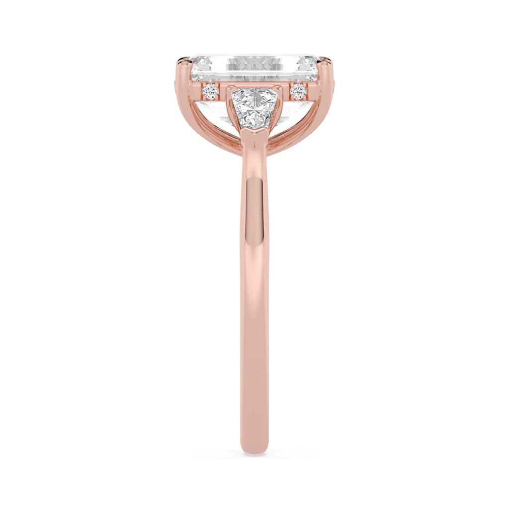 Celeste Hidden Halo Lab Diamond Engagement Ring - rose gold 3ct Emerald Hidden Halo Lab Diamond Engagement Ring product image 4