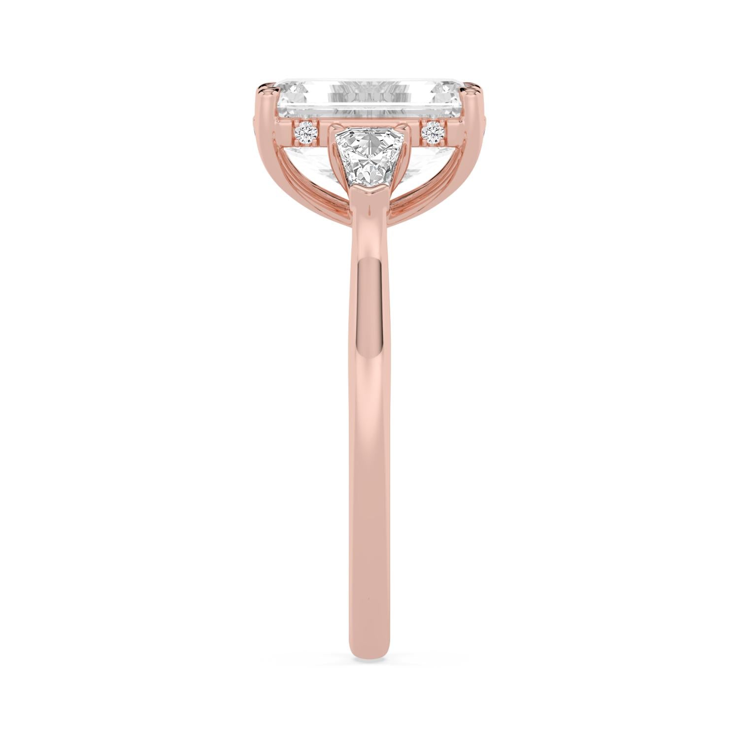 Celeste Hidden Halo Lab Diamond Engagement Ring - rose gold 3ct Emerald Hidden Halo Lab Diamond Engagement Ring product image 4