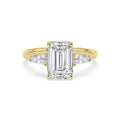 Celeste Hidden Halo Lab Diamond Engagement Ring - yellow gold 3ct Emerald Hidden Halo Lab Diamond Engagement Ring product image 1