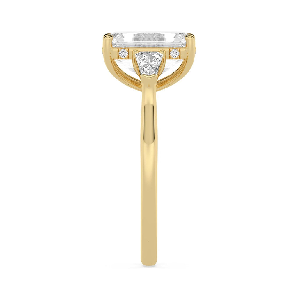 Celeste Hidden Halo Lab Diamond Engagement Ring - yellow gold 3ct Emerald Hidden Halo Lab Diamond Engagement Ring product image 4