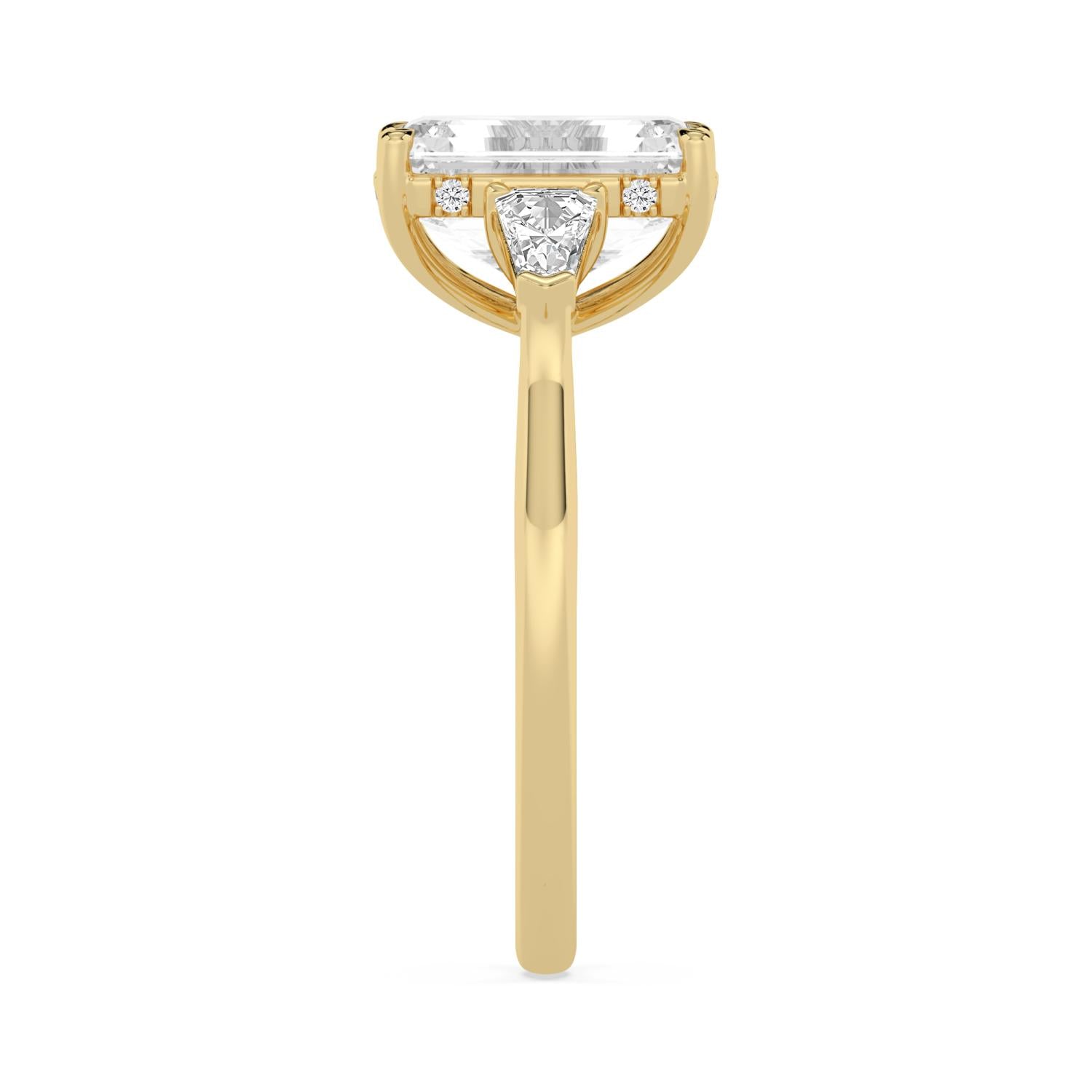 Celeste Hidden Halo Lab Diamond Engagement Ring - yellow gold 3ct Emerald Hidden Halo Lab Diamond Engagement Ring product image 4
