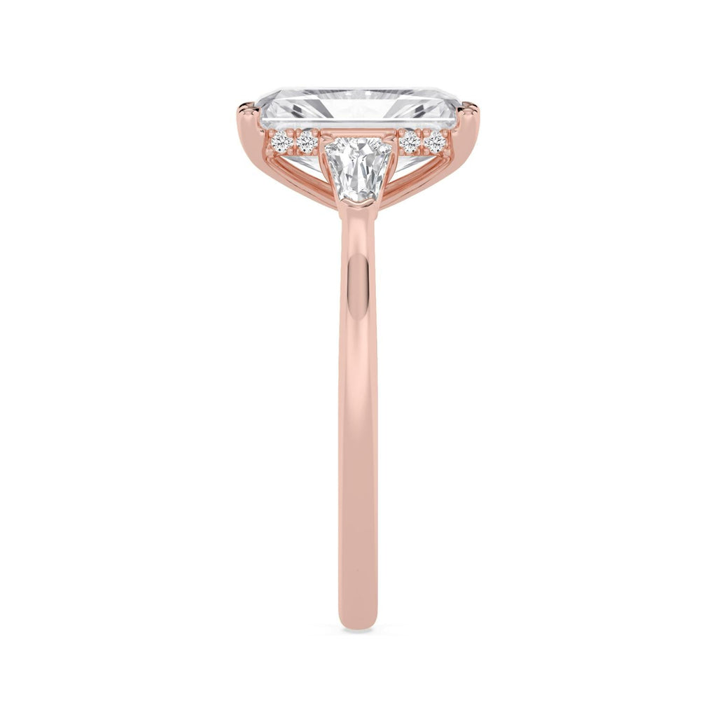 Celeste Hidden Halo Lab Diamond Engagement Ring - rose gold 3ct Radiant Hidden Halo Lab Diamond Engagement Ring product image 4
