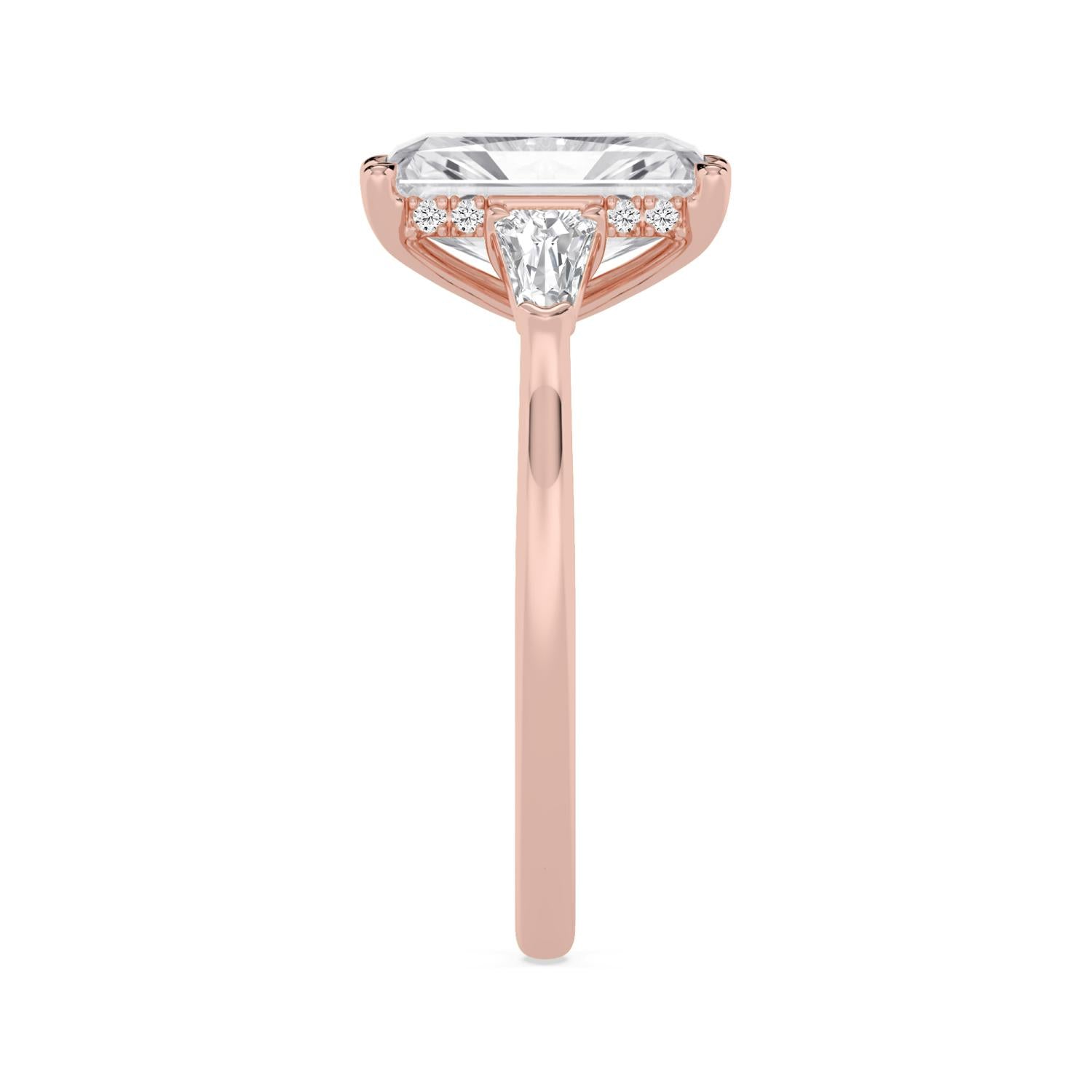 Celeste Hidden Halo Lab Diamond Engagement Ring - rose gold 3ct Radiant Hidden Halo Lab Diamond Engagement Ring product image 4