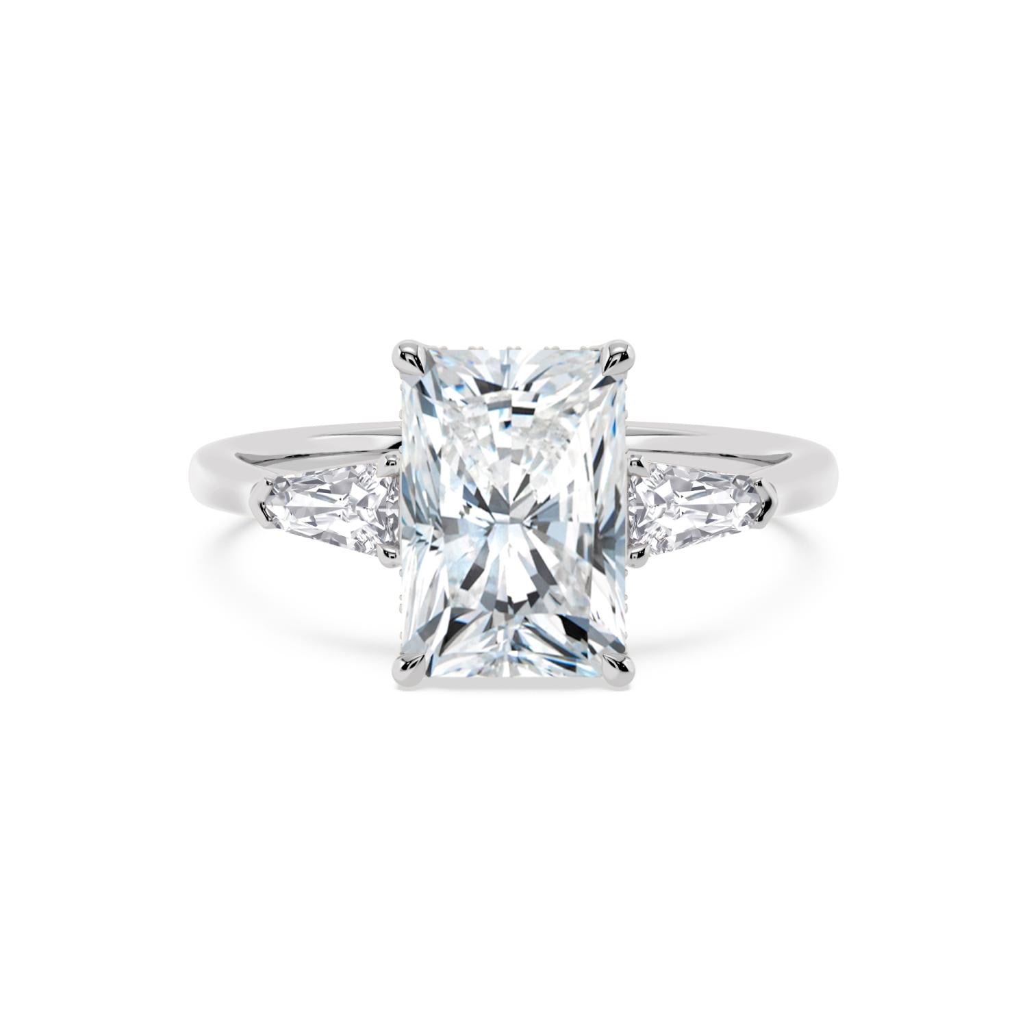 Celeste Hidden Halo Lab Diamond Engagement Ring - white gold 3ct Radiant Hidden Halo Lab Diamond Engagement Ring product image 1