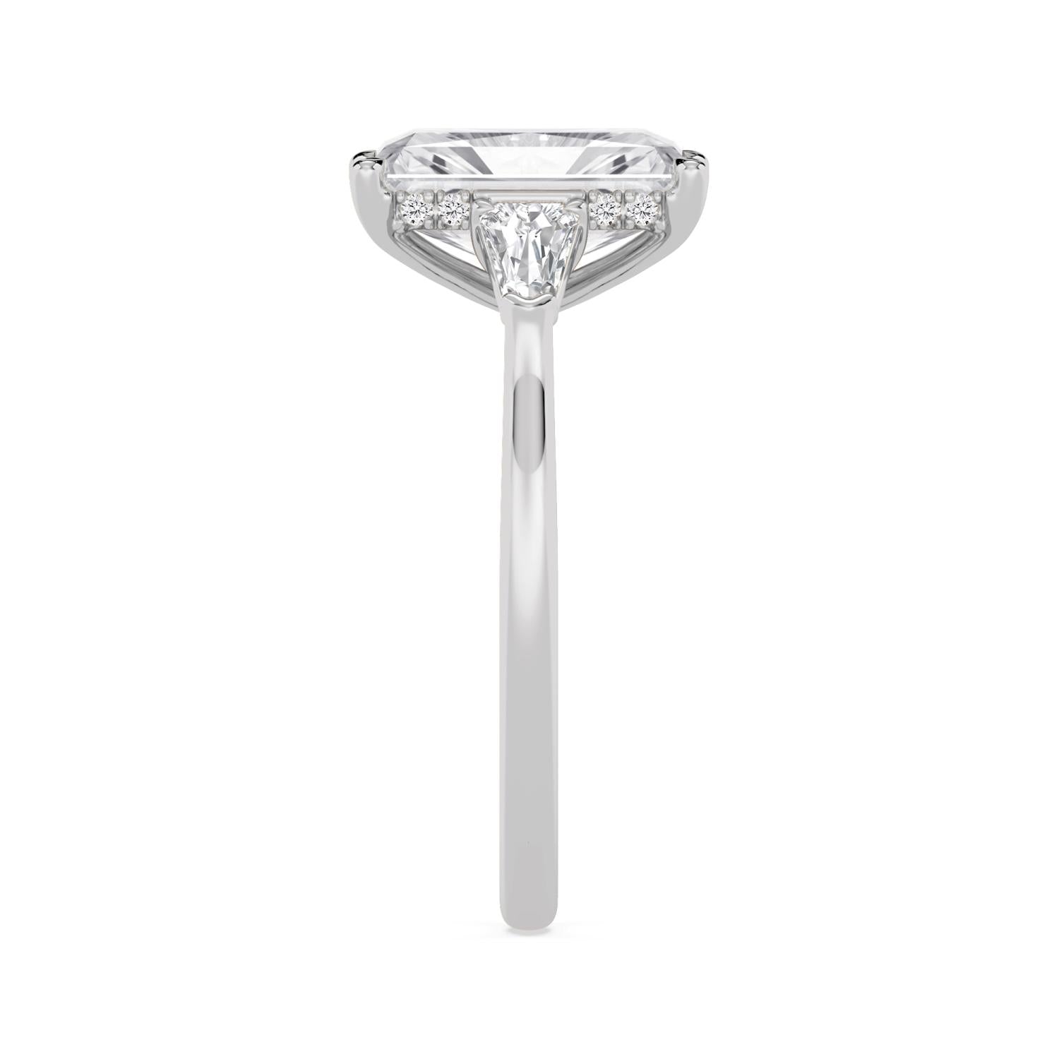 Celeste Hidden Halo Lab Diamond Engagement Ring - white gold 3ct Radiant Hidden Halo Lab Diamond Engagement Ring product image 4