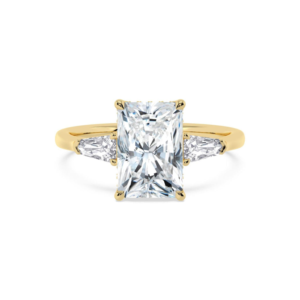 Celeste Hidden Halo Lab Diamond Engagement Ring - yellow gold 3ct Radiant Hidden Halo Lab Diamond Engagement Ring product image 1
