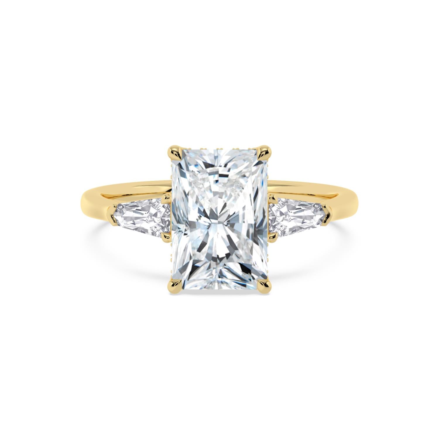 Celeste Hidden Halo Lab Diamond Engagement Ring - yellow gold 3ct Radiant Hidden Halo Lab Diamond Engagement Ring product image 1