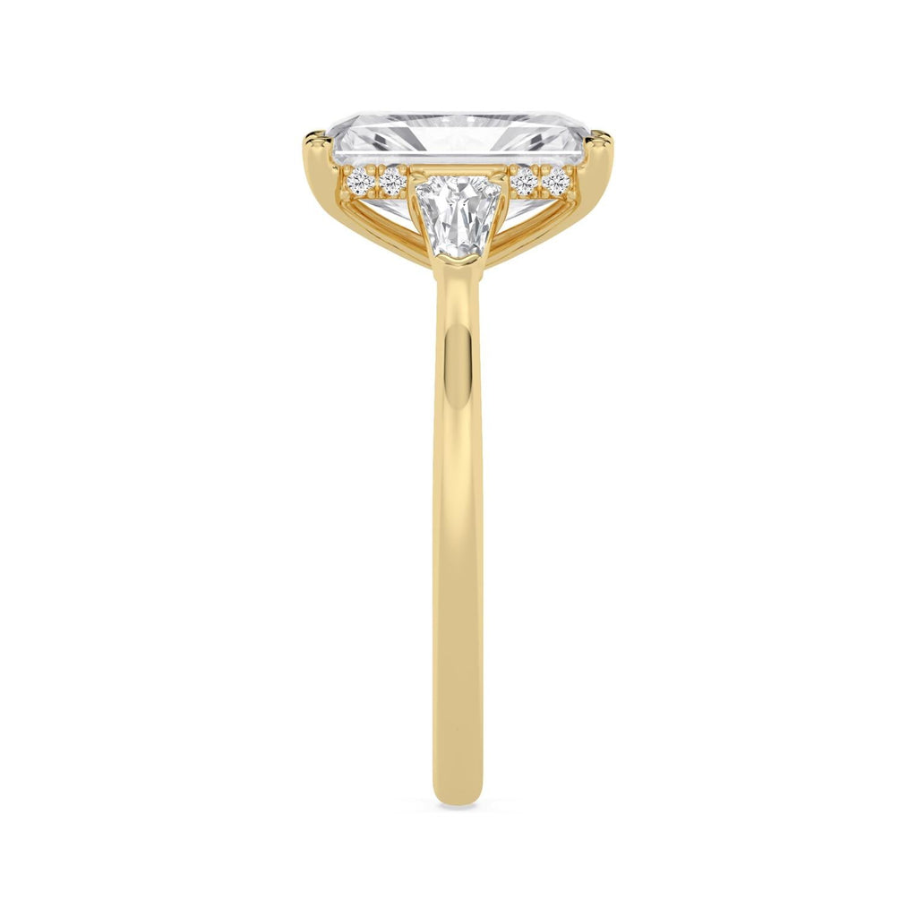 Celeste Hidden Halo Lab Diamond Engagement Ring - yellow gold 3ct Radiant Hidden Halo Lab Diamond Engagement Ring product image 4
