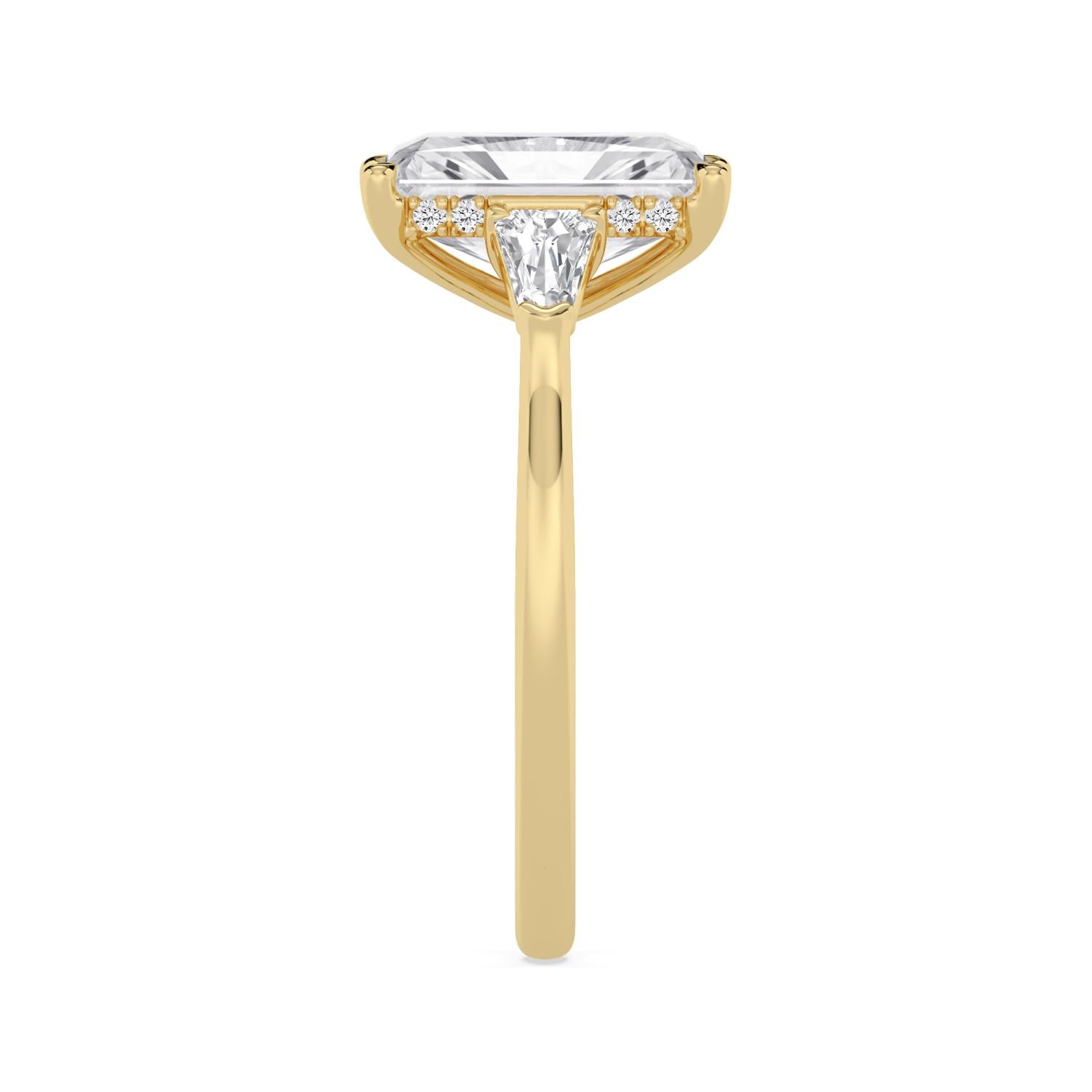 Celeste Hidden Halo Lab Diamond Engagement Ring - yellow gold 3ct Radiant Hidden Halo Lab Diamond Engagement Ring product image 4