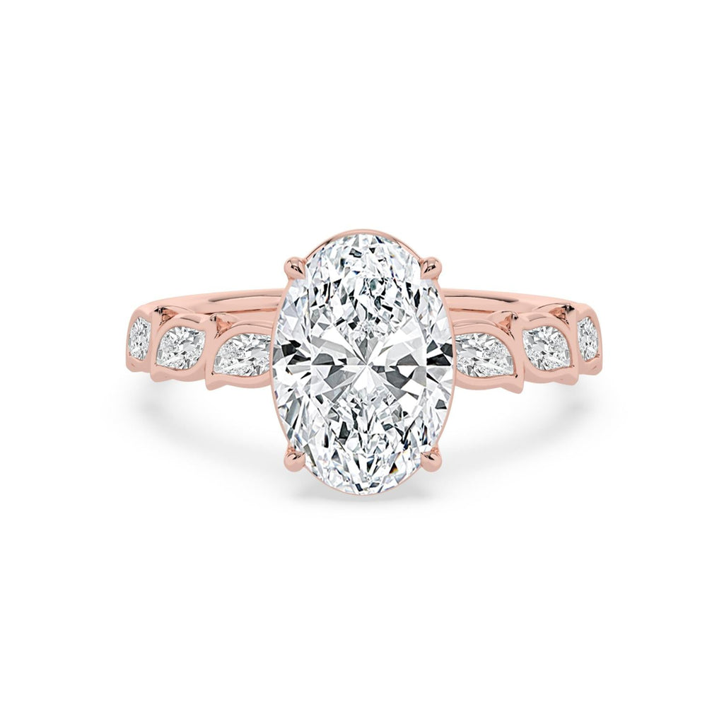 3.62ct Oval Lab Diamond Engagement Ring - rose gold product image 1