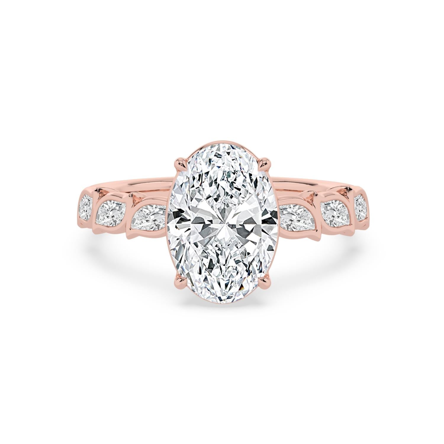 3.62ct Oval Lab Diamond Engagement Ring - rose gold product image 1