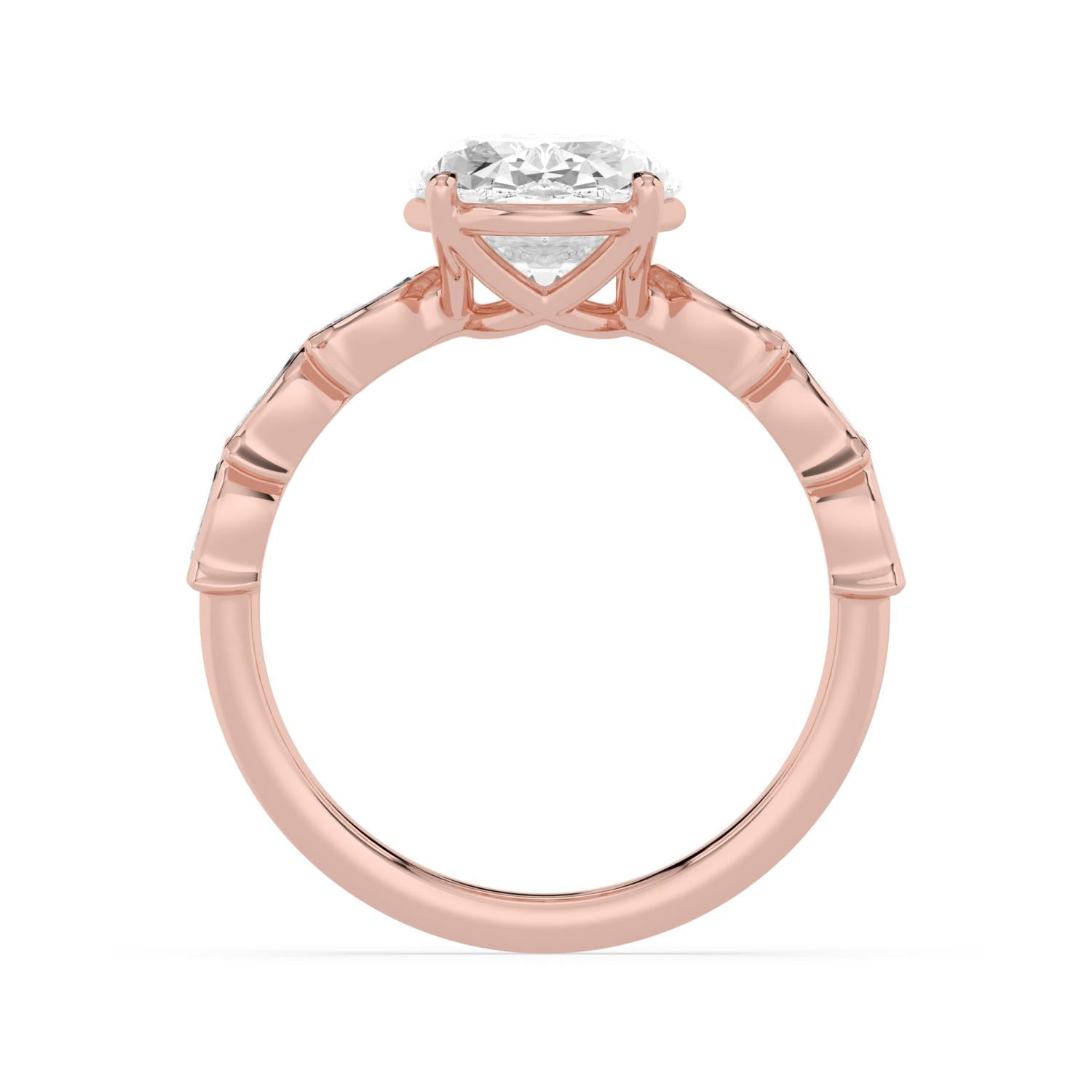 Bellezza Oval Engagement Ring - rose gold - side/angle view
