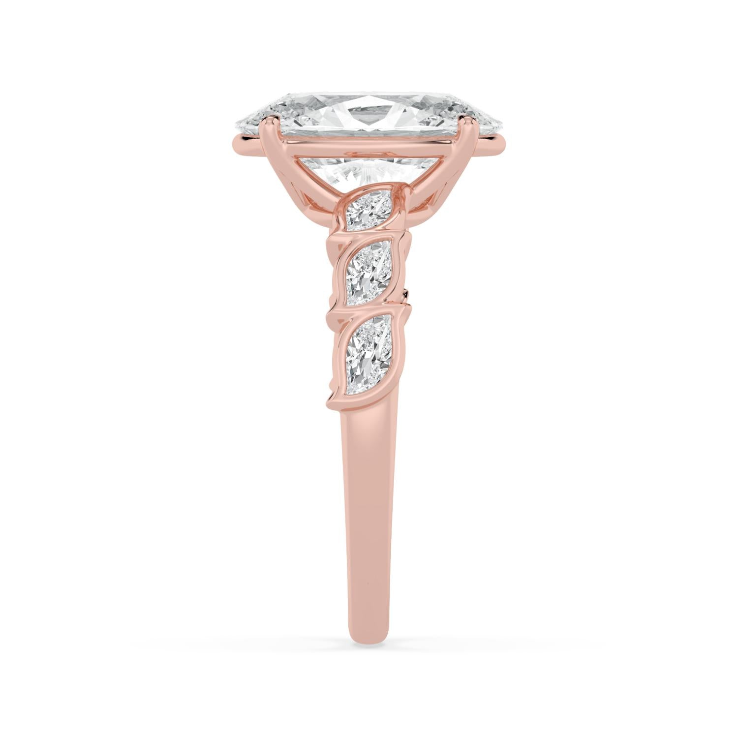 3.62ct Oval Lab Diamond Engagement Ring - rose gold product image 4