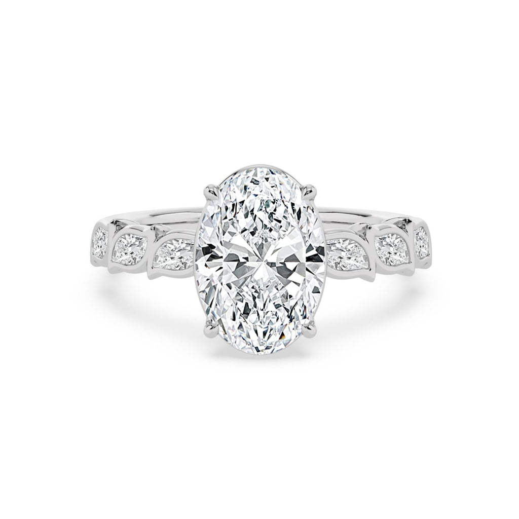 3.62ct Oval Lab Diamond Engagement Ring - white gold product image 1