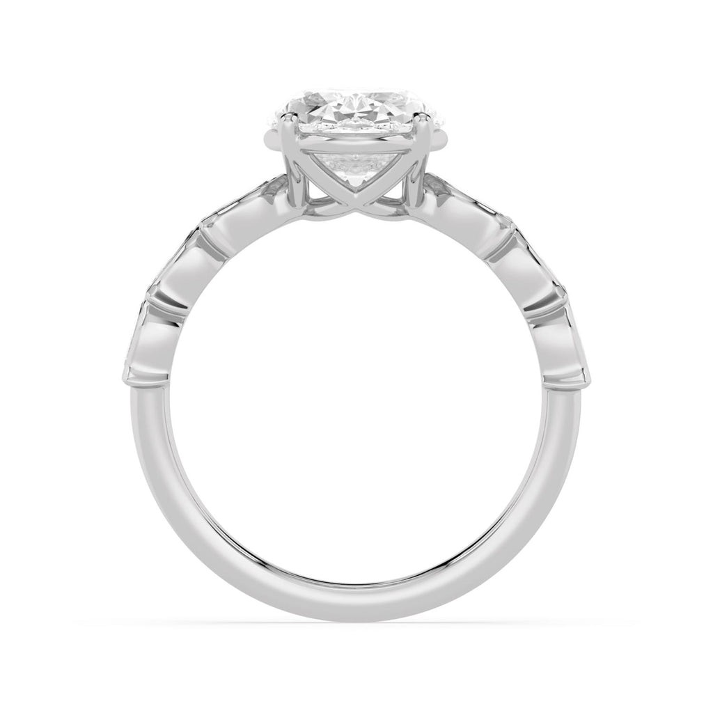 Bellezza Oval Engagement Ring - white gold - side/angle view